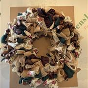 Biege and brown shades Ribbon Door Wreath
