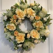 Lemon &amp; cream shades Artificial Door Wreath