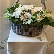 White Artifical Basket Arrangement